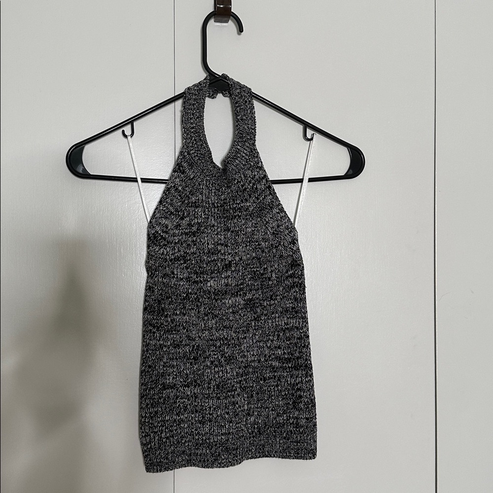 Dynamite Halter Open Back Knitted Top